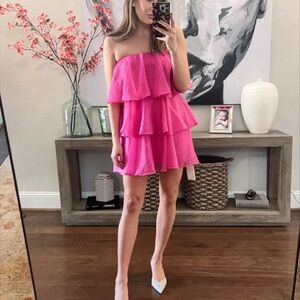 Abercrombie & Fitch Strapless Pink Organza strapless Dress